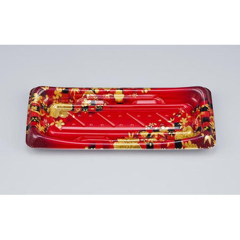 【蓋付き】SFうま皿15(花雅赤) 【本体50枚・蓋50枚セット】